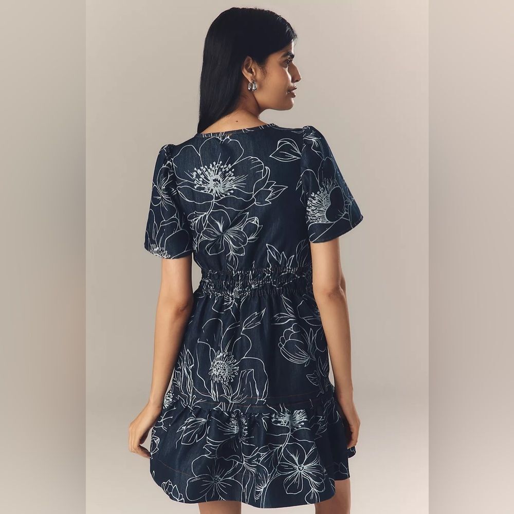 Anthropologie The Somerset Denim Mini Dress large - Picture 2 of 6